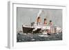 An Illustration of the Queen Mary Ocean Liner-null-Framed Art Print