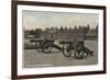 An Illustration of the Woolwich Barracks, with Two Canons in the Foreground-null-Framed Premium Giclee Print