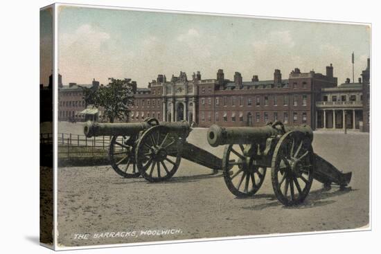 An Illustration of the Woolwich Barracks, with Two Canons in the Foreground-null-Stretched Canvas