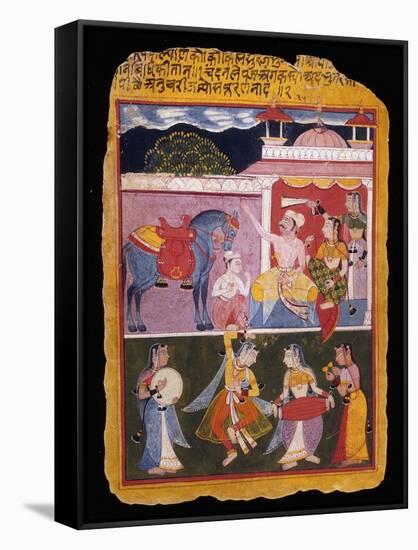 An Illustration to Rasikapriya of Keshav Das, Early 17th Century-null-Framed Stretched Canvas