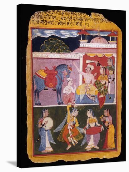 An Illustration to Rasikapriya of Keshav Das, Early 17th Century-null-Stretched Canvas