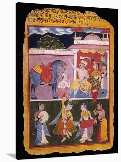 An Illustration to Rasikapriya of Keshav Das, Early 17th Century-null-Stretched Canvas