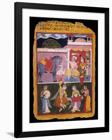 An Illustration to Rasikapriya of Keshav Das, Early 17th Century-null-Framed Giclee Print