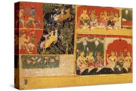 An Illustration to the 'Bhagvata Purana', Book X, Chapter 21, C.1525 (W/C and Ink on Paper)-null-Stretched Canvas