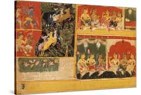 An Illustration to the 'Bhagvata Purana', Book X, Chapter 21, C.1525 (W/C and Ink on Paper)-null-Stretched Canvas