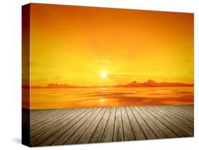 An Image of a Beautiful Golden Sunset over the Ocean-magann-Stretched Canvas