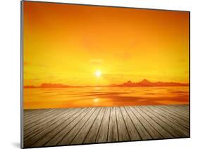 An Image of a Beautiful Golden Sunset over the Ocean-magann-Mounted Photographic Print