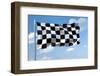 An Image Of A Formula1 Flag In The Blue Sky-magann-Framed Photographic Print