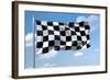 An Image Of A Formula1 Flag In The Blue Sky-magann-Framed Photographic Print