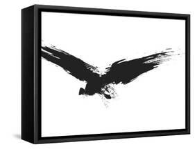 An Image Of A Grunge Black Bird-magann-Framed Stretched Canvas