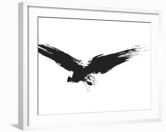 An Image Of A Grunge Black Bird-magann-Framed Art Print