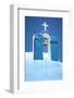 An Image of a Nice Church Bell at Santorini Greece-magann-Framed Photographic Print