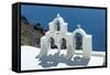 An Image of Nice Church Bells at Santorini Greece-magann-Framed Stretched Canvas