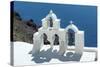 An Image of Nice Church Bells at Santorini Greece-magann-Stretched Canvas