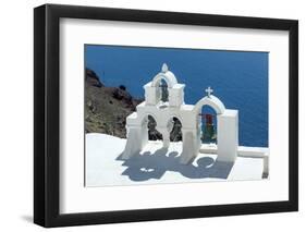 An Image of Nice Church Bells at Santorini Greece-magann-Framed Photographic Print