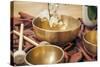 An Image of Some Singing Bowls and a White Orchid-magann-Stretched Canvas