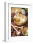 An Image of Some Singing Bowls and a White Orchid-magann-Framed Photographic Print