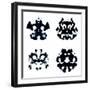 An Image Of The Rorschach Test Ink Blots-magann-Framed Art Print