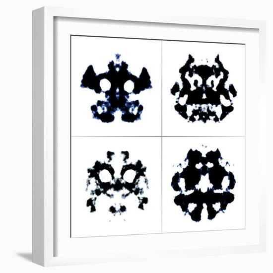 An Image Of The Rorschach Test Ink Blots-magann-Framed Art Print