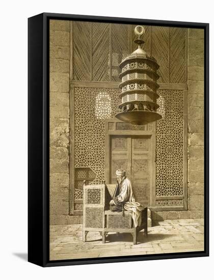 An Imam Reading the Koran in the Mosque of the Sultan, Morocco, 1817-Maurice Keating-Framed Stretched Canvas