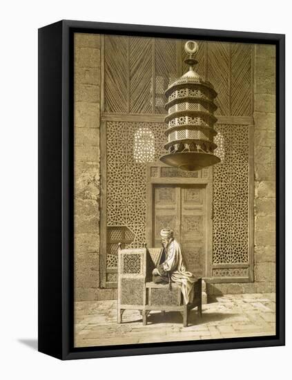 An Imam Reading the Koran in the Mosque of the Sultan, Morocco, 1817-Maurice Keating-Framed Stretched Canvas