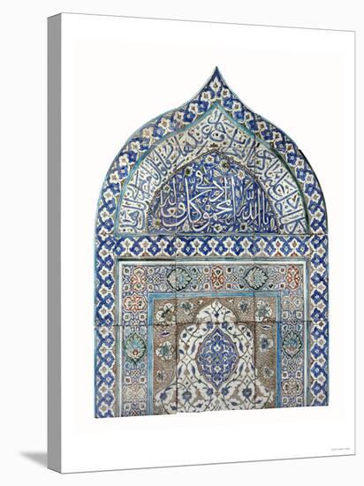 An Important Diyarbekir Tile Mihrab of Ogival Arched Form Comprising Twelve Tiles, circa 1570-null-Stretched Canvas