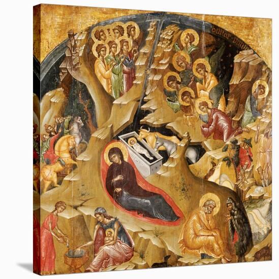 An Important Late Byzantine Icon of the Nativity of Christ, 15th Century-null-Stretched Canvas