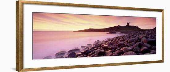 An Imposing Silhouette of Dunstanburgh Castle, Northumberland, England-Lee Frost-Framed Photographic Print