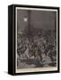 An Impromptu Dance in Trafalgar Square on Saturday Evening-Frederic De Haenen-Framed Stretched Canvas