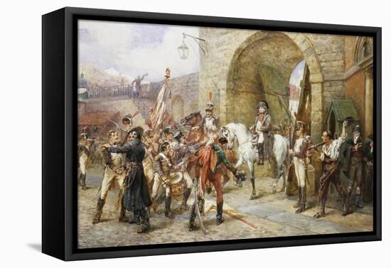 An Incident in the Peninsular War-Robert Alexander Hillingford-Framed Stretched Canvas