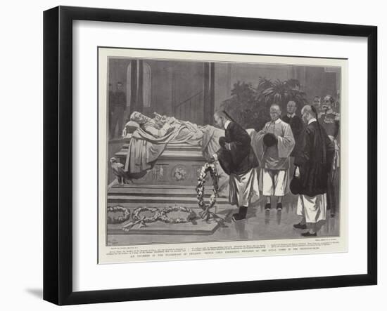 An Incident in the Pilgrimage of Penance; Prince Chun Depositing Wreaths on the Royal Tombs in the-Gordon Frederick Browne-Framed Giclee Print