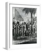 An Indian Cacique of the Island of Cuba Addressing Columbus (1451-1500) Concerning a Future State-Benjamin West-Framed Giclee Print