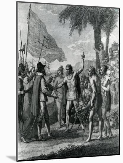 An Indian Cacique of the Island of Cuba Addressing Columbus (1451-1500) Concerning a Future State-Benjamin West-Mounted Giclee Print