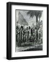 An Indian Cacique of the Island of Cuba Addressing Columbus (1451-1500) Concerning a Future State-Benjamin West-Framed Premium Giclee Print