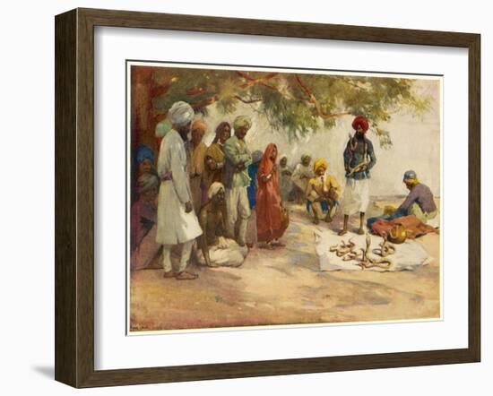 An Indian Snake Charmer and His Audience-Frank Dean-Framed Art Print