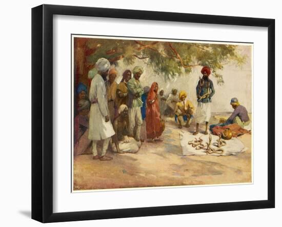 An Indian Snake Charmer and His Audience-Frank Dean-Framed Art Print