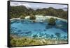 An Indonesian Pinisi Schooner in a Lagoon in Raja Ampat, Indonesia-Stocktrek Images-Framed Stretched Canvas