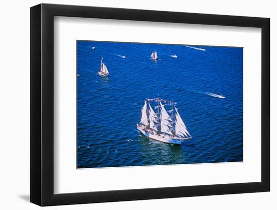 An Indonesian ship in the Liberty 100 celebration in New York City's Hudson River-null-Framed Photographic Print