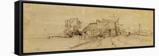 An Inn by a Roadside-Rembrandt van Rijn-Framed Stretched Canvas