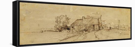 An Inn by a Roadside-Rembrandt van Rijn-Framed Stretched Canvas