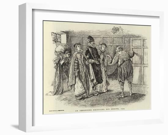 An Innkeeper Receiving His Guests, 1595-Claude Shepperson-Framed Giclee Print