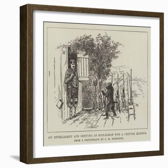 An Intelligent Ape Serving as Signalman for a Cripple Master-null-Framed Giclee Print