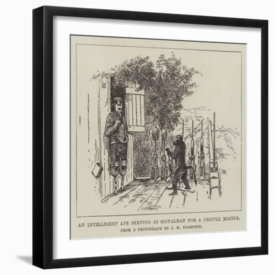 An Intelligent Ape Serving as Signalman for a Cripple Master-null-Framed Giclee Print