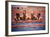 An Intercollegiate Team Locks Arms after Winning Medley Relay, 1964 Summer Olympics, Tokyo, Japa-Art Rickerby-Framed Photographic Print