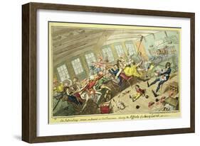An Interesting Scene on Board an East-Indiaman, Showing the Effects of a Heavy Lunch-George Cruikshank-Framed Giclee Print