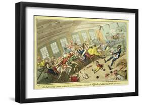 An Interesting Scene on Board an East-Indiaman, Showing the Effects of a Heavy Lunch-George Cruikshank-Framed Giclee Print