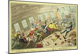 An Interesting Scene on Board an East-Indiaman, Showing the Effects of a Heavy Lunch-George Cruikshank-Mounted Giclee Print