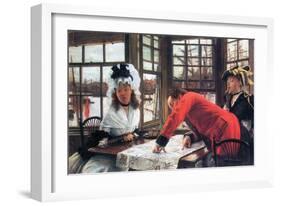 An Interesting Story-James Tissot-Framed Art Print