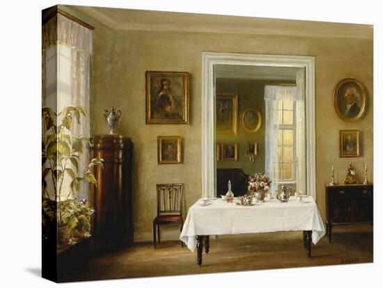 An Interior, (Oil on Canvas)-Hans Hilsoe-Stretched Canvas