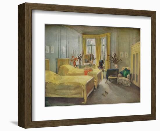 An Interior Scene: a bedroom designed by Mme. Gloria Silva at the Hotel Metropole, London, (1922)-Charles Sims-Framed Giclee Print